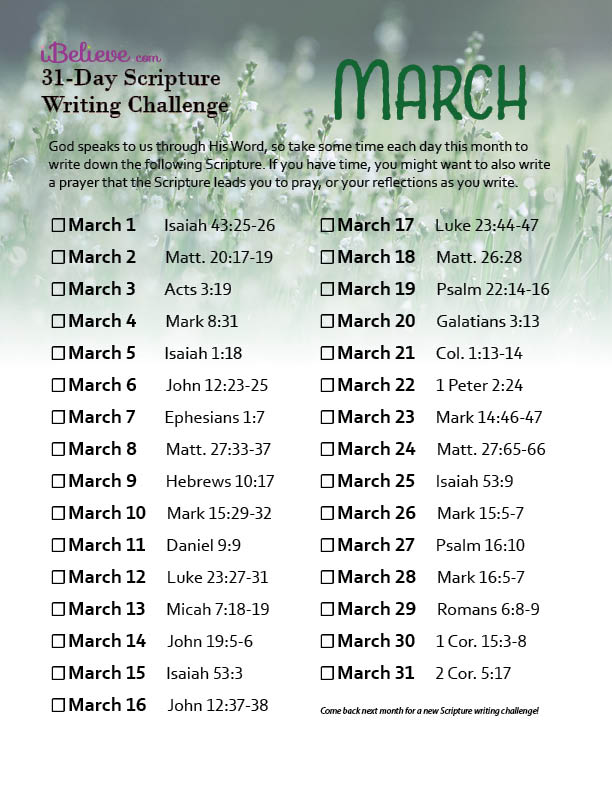 March Scripture Writing Guide 2020 Salvation And Prosperity