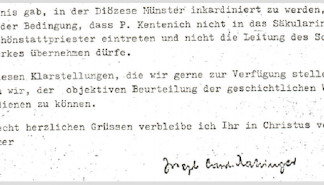 According to this letter from Cardinal Ratzinger, the founder of Schönstatt was never rehabilitated…