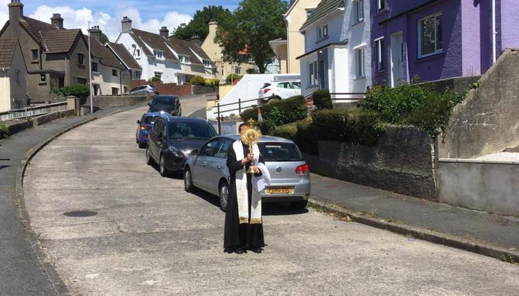 How this solitary priest brought Our Lord to the empty streets of his Welsh village…