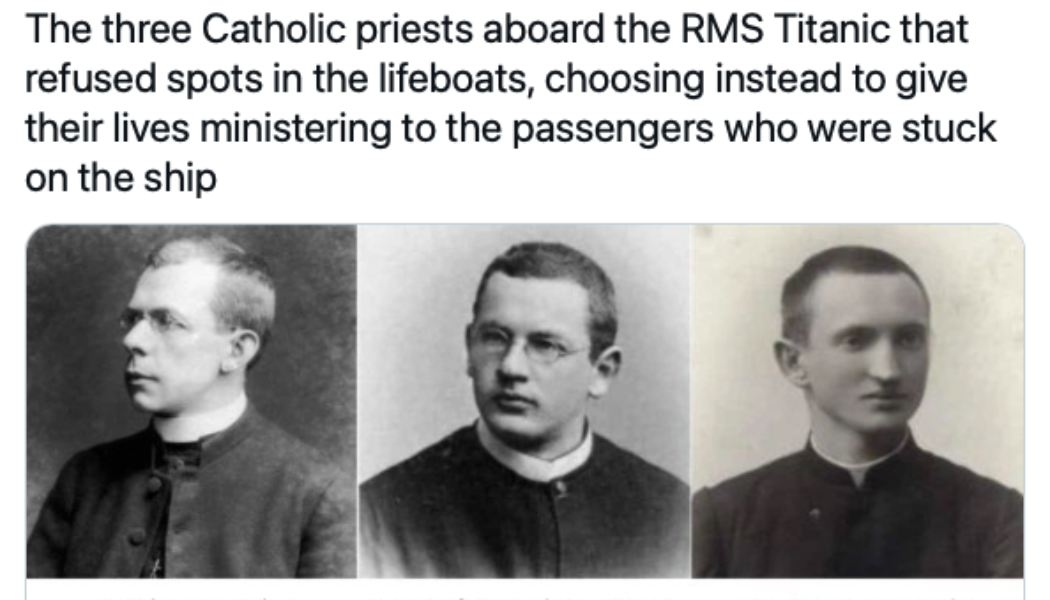 The 3 heroic priests aboard the Titanic who died saving the lives (and souls) of passengers…