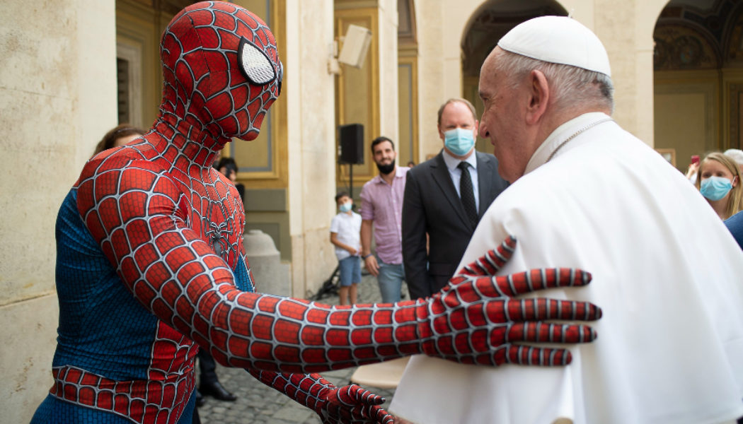 What was Spiderman doing at Pope Francis’ Wednesday general audience?