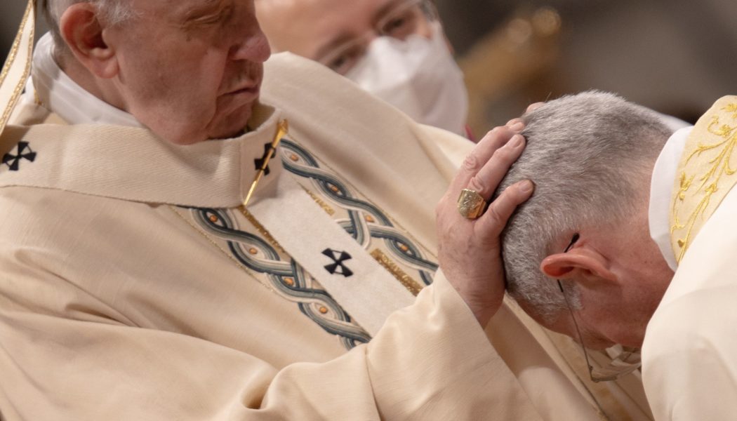 Pope Francis ordains Msgr. Guido Marini, longtime master of ceremonies, a bishop in St. Peter’s Basilica…