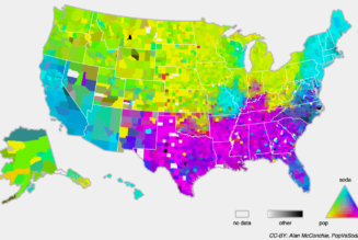 Where people in the United States say “soda” or “Coke” instead of “pop,” mapped…