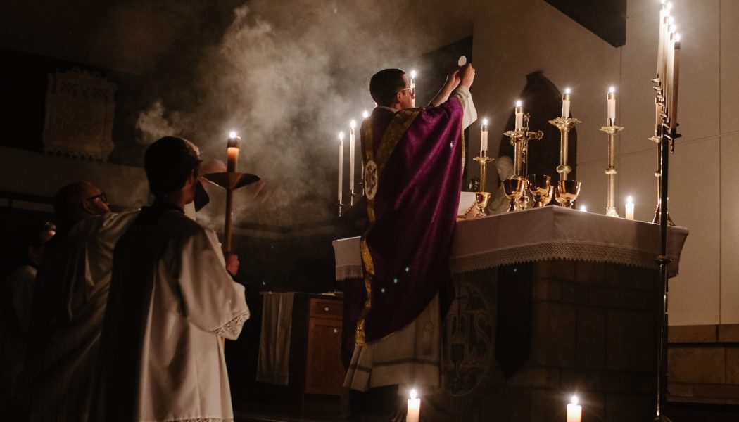 The Mass is the cosmic and eschatological sacrifice of Christ the high priest — the ‘ad orientem’ tradition makes this clear…