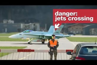 The military base in Switzerland where you can drive over the runway (but the F/A-18 Hornets have right of way)…