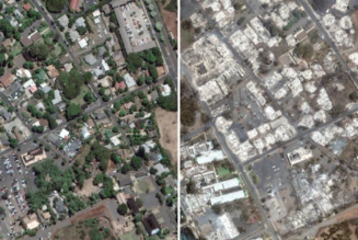 CORRECTION: Maria Lanakila Church Still Stands as Satellite Photos Show Before and After of Maui Fires…
