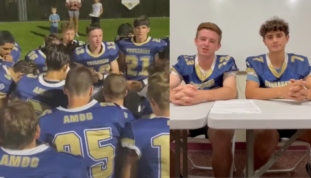 High school football team sings the “Ave Maria” after every game, honoring Our Lady in viral video…