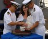 Have you ever heard of this Navy tradition? Babies are baptized in the ship’s bell…..